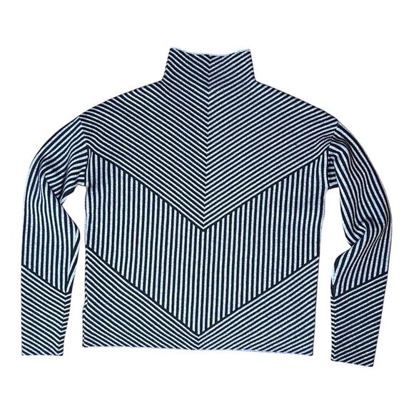 Tahari Sweaters - Women’s XS Super Soft Contemporary 60’s Mod Geometric Career Mockneck Sweater